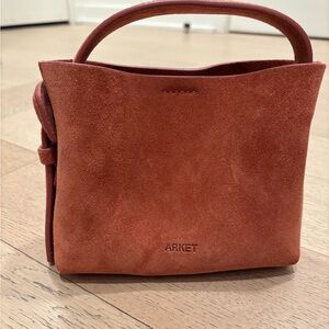 NWOT Arket Mini Crossbody Bag in Orange/Brown Suede